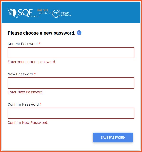 New User Password Change